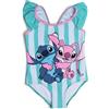 Disney Lilo and Stitch - Costume da bagno intero con frilly, per bambine e ragazze, motivo: angelo, Acqua, 10-11 Anni