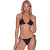 KATELIVA Women Bikini Set Triangle Padded Halter Neck Tie-up Bikini Set (IT, Testo, L, Regular, Regular, Black)