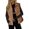 Generico Giacca Donna Invernale Piumino 100 Grammi Uomo Gilet imbottito da donna leggero con collo, senza maniche, caldo invernale, con cerniera e tasca Giubbino Leggero Giubbotto (Brown, XL)