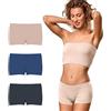 FOCENZA Set 3 Pezzi Shorty Boxer Donna in Morbida Microfibra Elasticizzata, Short Donna Confortevole ed Elastico in Vari Colori, Made in Italy (Nero-Cipria-Blu, S-M)