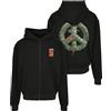 Mister Tee Maglietta con Cappuccio da Uomo con Motivo a Buffer Peace Heavy Oversize Zip, Nero, L