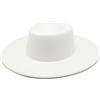 SaoBiiu Classico 9.5CM Grande Tesa Larga Fedora Cappello per le Donne Moda Autunno Inverno Feltro Chiesa Cappelli Abito Da Sposa Jazz Cap, bianco, 7 / 7 1/4