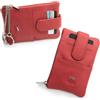 JAGUAR - Portachiavi Uomo, Portachiavi in Pelle Vera Dotato di 1 Cerniera con Catena e Tasche Portacarte di Credito con Protezione RFID, Arriva in Scatola Firmata Adatta per Regali (Rosso)