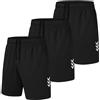 kuzwufs Sportivi Pantaloncini Uomo 3 Pezzi da Uomo Palestra Corsa Pantaloncini Corsa Fitness Shorts per Giocare a Basket e Correre Nero/Nero/Nero-XL