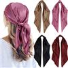 QBSM 4 sciarpe da collo in raso da 88,9 cm, per dormire, grandi, quadrate, per donne, caffè, vino rosso, rosa scuro, nero, Large