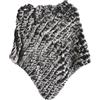Shunwige Vera Pelliccia Lavorata A Maglia Poncho Gilet Avvolgente Cappotto VTG Scialle Lady Naturale Festa Nuziale all'Ingrosso - 6 Frost Black, Taglia Unica