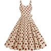 Generico Rockabilly, Abito da Donna Vintage Anni '50, Senza Maniche, A Pois, Stile Coctail, alla Moda degli Anni '60, con Spalline Sottili, Tunica, per Feste, Balli, Costumi di Carnevale Bello