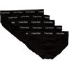 Calvin Klein Slip Uomo CK Mutande Confezione 5 Capi Cotone elastiicizzato Elastico a Vista Articolo NB2876A, XWB Black w/Black WB, Size M/in 32-34 / cm.81-86