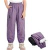 Domueay Pantaloni da Trekking per Bambini, Impermeabili Antivento con Fodera a Rete Pantalone Softshell Ragazze Abbigliamento per Hiking Pioggia Montagna Escursionismo, 8-9 Anni, Viola