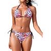 Svanco Costume Donna Due Pezzi Bikini Triangolo - Legame al Collo, Braghe Regolabili, Schiena Nuda e Imbottito, Perfetto per Mare