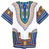 CHAINUPON Camicia dashiki africana in cotone per uomo e donna, festival boho hippie anni 60 e 70, bohemién, Blu, S