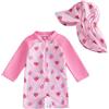 Generico Costume da Bagno per Neonato, Anti-UV, Tuta da Nuoto a Maniche Lunghe e Cappello Bagno Set UPF 5+ Protettivo in Neoprene Solare Muta Surf Swimsuit Spiaggia Mare Piscina, Spiaggia, Immersioni