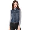 Allegra K Donna Gilet in Denim Lavato senza Maniche Giacca Jean