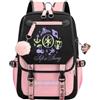 GDFENDU Kpop Singer Zaino con portachiavi, 43,2 cm, grande zaino impermeabile con USB e cavo audio, leggero zaino casual per la scuola per vacanze zaino da viaggio per ragazze ragazzi fan, D, 46 x 29