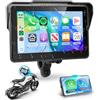 Rimoody Wireless Carplay Display Motociclo Android Auto, 7 Pollici Touchscreen Car play Autoradio Portatile per Motorbike, CarPlay Monitor per Moto Bluetooth/IP68 Impermeabile/Controllo Vocale/Navi