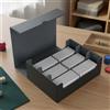 Box Porta Carte a Tre File Divisori Interni Contenitore Carte Grande Capacità