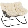 COSTWAY Sedia Dondolo Interno ed Esterno, con Cuscino (Beige)