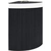 Generico Cesto Portabiancheria Angolare in bambù Nero 60 L,Nero,1.6kg,320762