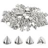 M METERXITY 200 Pezzi Borchie coniche 8x8 mm in plastica con Dorso Piatto da Cucire e Foro, in Stile Punk, per Abbigliamento/Scarpe/Borse/Lavori in Pelle Fai da Te/Tessuti, Colore Argento