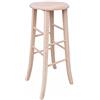 okaffarefatto zimbardi costanza Sgabello bar legno rotondo h 80 cm grezzo da verniciare gambe a sciabola