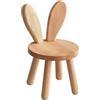 Yier Mei Sgabello in legno massello, con schienale a forma di orecchie di coniglio, per bambini, rotondo, per mangiare, leggere e giocare (L, colore legno)