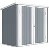 Outsunny Casetta da giardino casetta da giardino 1,09 m² 2 porte bloccabili 147 x 86 x 134 cm lamiera d'acciaio Grigio chiaro Bianco | Aosom Italy