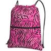 HJFCZH Zebra, tigre, leopardo, rosa, stampa con coulisse e cerniera, zaino leggero per sport, palestra, impermeabile, da viaggio, per uomini, donne, adolescenti