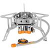 SMTYXS Fornello da Campeggio A Tre Teste Bruciatore A Gas Pieghevole Antivento Portatile for Picnic All'aperto Stufa A A Fuoco Ultraleggero con Fiamma Blu Facile da Cucinare(Standard)