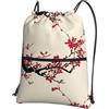 WHJSSF Zaino da palestra con coulisse e stampa floreale giapponese con fiori di ciliegio, leggero, impermeabile, con tasca frontale e organizer interno, perfetto per viaggi, yoga ed escursioni
