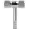 JoyousMall Ugello a doppia testa a T per pompa ad aria per auto, moto, bici, adattatore per gonfiaggio pneumatici, in lega d'argento, 6,8 cm