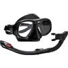 Texvora Set da snorkeling Wave, boccaglio asciutto e copertura per immersioni, lente in vetro temperato, parte superiore anti-onda, bocchino in silicone, misura regolabile, per snorkeling per adulti, visione