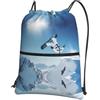 WHJSSF Zaino con coulisse e cerniera, con stampa snowboard, leggero, impermeabile, con tasca frontale e organizer interno, perfetto per viaggi, yoga ed escursioni