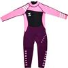 Gcljlmy Muta in neoprene, a maniche lunghe, per bambini, comoda tuta da bagno (nero + rosa, S)