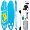 FunWater Tavola da Stand Up Paddle Gonfiabile Ultra Leggera con SUP, 3 Pinne, Pagaia Regolabile, Pompa, Zaino, Leash e Impermeabile per Telefono