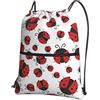 WHJSSF Zaino con stampa di coccinelle divertenti, con cerniera e coulisse, leggero, impermeabile, con tasca frontale e organizer interno, perfetto per viaggi, yoga ed escursioni