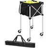 JUYJWD Carrello per palline da tennis, pieghevole, 90 x 40 x 40 cm, con ruote a 360°