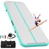 IBATMS Air Track Ginnastica Artistica 3/4/5/6 Metri, Tappeto Ginnastica Artistica da Casa con Pompa Elettrica, Tappetino Gonfiabile per Allenamento Yoga Cheerleading Fitness, 300x100x10cm Verde Menta
