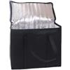 zeroupshop Grande borsa termica per la consegna della spesa, pieghevole, in tessuto non tessuto, per shopping, viaggi, colore nero