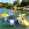 Generic Trampolino gonfiabile ad acqua - piattaforma di salto galleggiante resistente con pompa ad aria e scala per oceano, piscina e lago - disponibile da 3,5 / 4,5 / 4,6 m