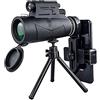 Generic Telescopio Nero12 &Times; 50 binocoli ad Alta risoluzione, Potente Fotocamera Mobile con Bussola, Bak4, Messa a Fuoco Regolabile, Visione Notturna scarsa