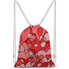 Lawenp Sfondo astratto cuore d'amore Zaino con coulisse Borsa da palestra sportiva in tela Borsa a tracolla resistente per uomo donna