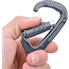 PUSOKEI Moschettone a Forma di D da 12 KN in Alluminio 7075 |Fibbia di Sicurezza per Esterni per Arrampicata (GRAY)