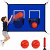 Generic Cerchio per trampolino, rete da basket per trampolino, materiale PVC, doppio cestino, accessorio da gioco con 4 mini palline, 1 gonfiatore, per adulti