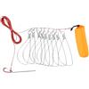Dilwe Stringa per Pesci con 10 Ganci in Acciaio Inox Staccabili, Cavo Rivestito in PVC da 5m per Kayak da Pesca e Barca