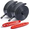 FengCan 24 x 1,75/1,95/2,10/2,125 AV32 mm Tubi bici e leve bici, 61 cm tubi di ricambio per bicicletta (2 pezzi), camere d'aria affidabili 24 x 1,75-2,125 bici valvola Schrader per scenari di città/strada