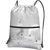 WHJSSF Zaino con cerniera e coulisse con stampa di stelle e fiocchi di neve, leggero, impermeabile, con tasca frontale e organizer interno, perfetto per viaggi, yoga ed escursioni