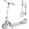 Nattork Monopattino per ragazzi e adulti, con sospensioni antiurto anteriori e posteriori, carico massimo 108,9 kg, pieghevole regolabile in altezza con ruote grandi da 20,3 cm, beige