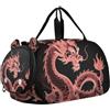 WDdZzyy Dragon - Borsone per bambini, con motivo tatuaggio giapponese cinese, con scomparto per scarpe, multifunzione, borsa da viaggio per il fine settimana, per viaggi, sport, borsone