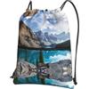 HJFCZH Zaino leggero con stampa di montagne con coulisse e cerniera, borsa sportiva da palestra, impermeabile, da viaggio, per uomini, donne, adolescenti