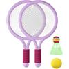 KQFCAZRE 2 Pezzi Racchette Badminton Bambini Corpo Corto Testa Grande con Volano Pallina Bag Include Materiale Durevole Leggero Adatto per Parco Cortile,